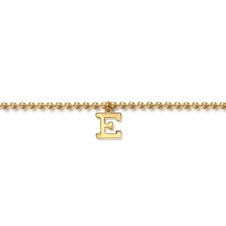 14K Yellow Gold Bujukan Initial E Bracelet - Shot 2