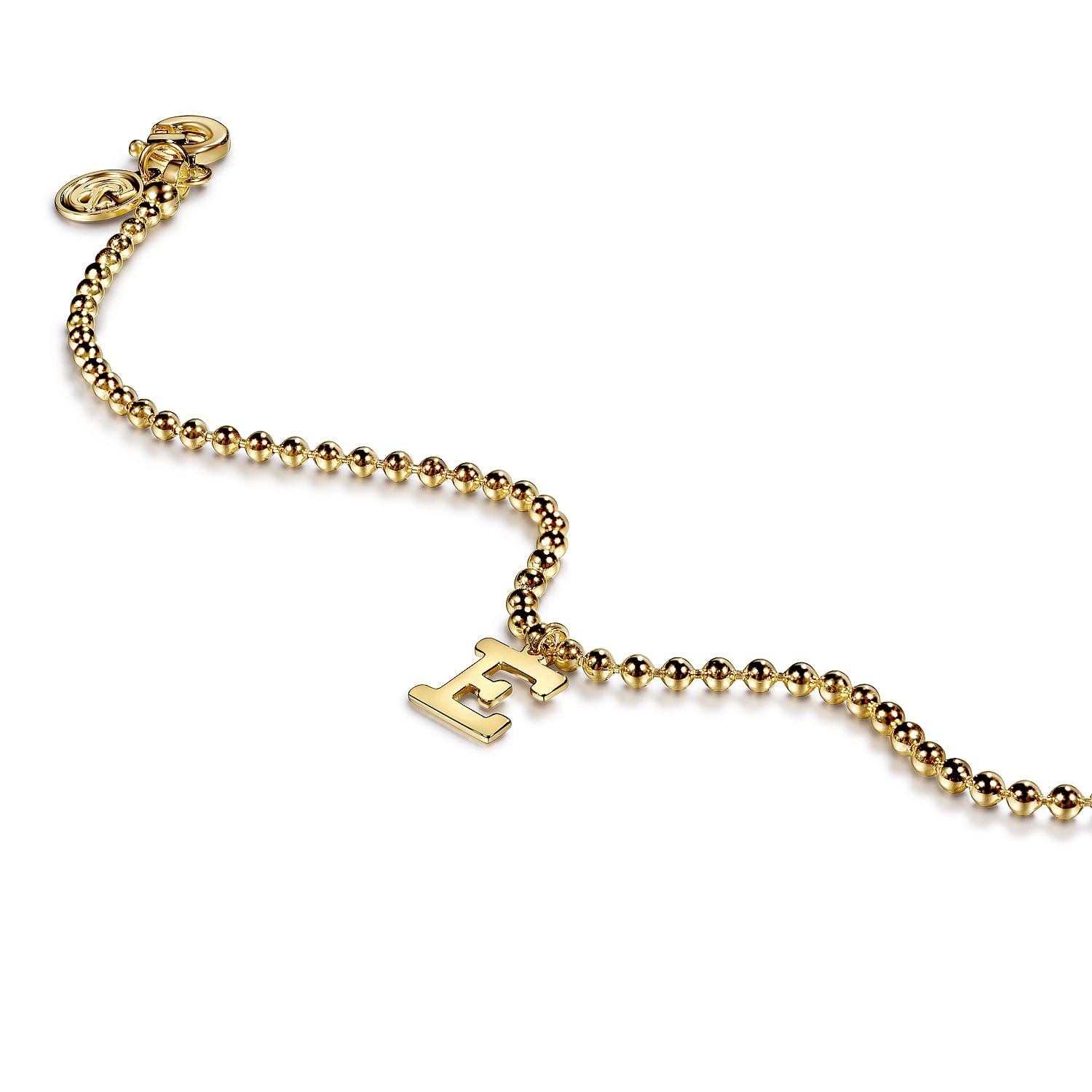 14K Yellow Gold Bujukan Initial E Bracelet