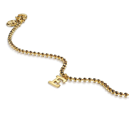14K Yellow Gold Bujukan Initial E Bracelet