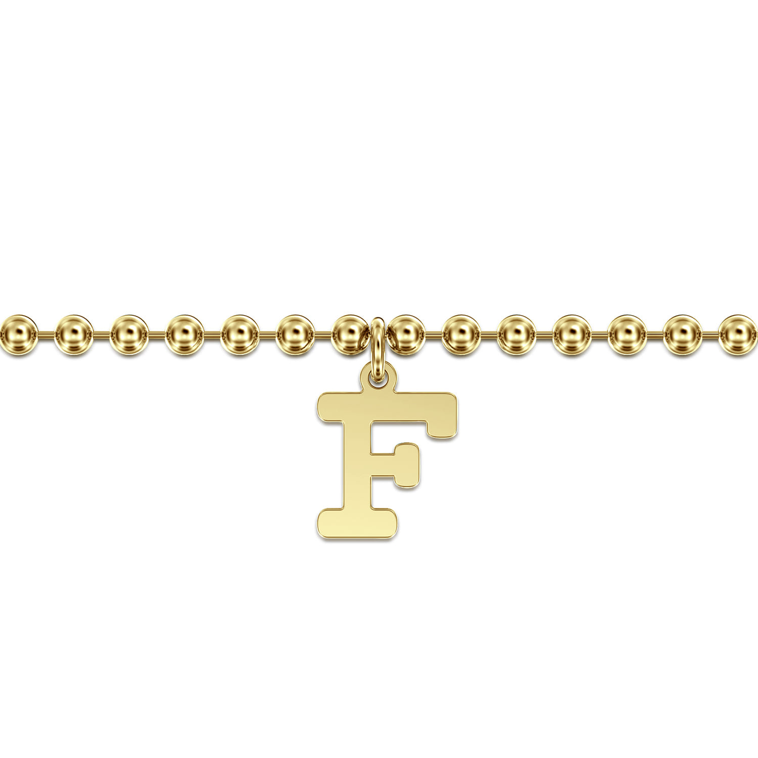 14K Yellow Gold Bujukan Initial F Bracelet - Shot 2