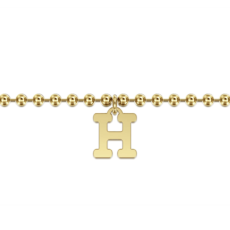 14K Yellow Gold Bujukan Initial H Bracelet - Shot 2