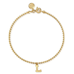 14K Yellow Gold Bujukan Initial L Bracelet