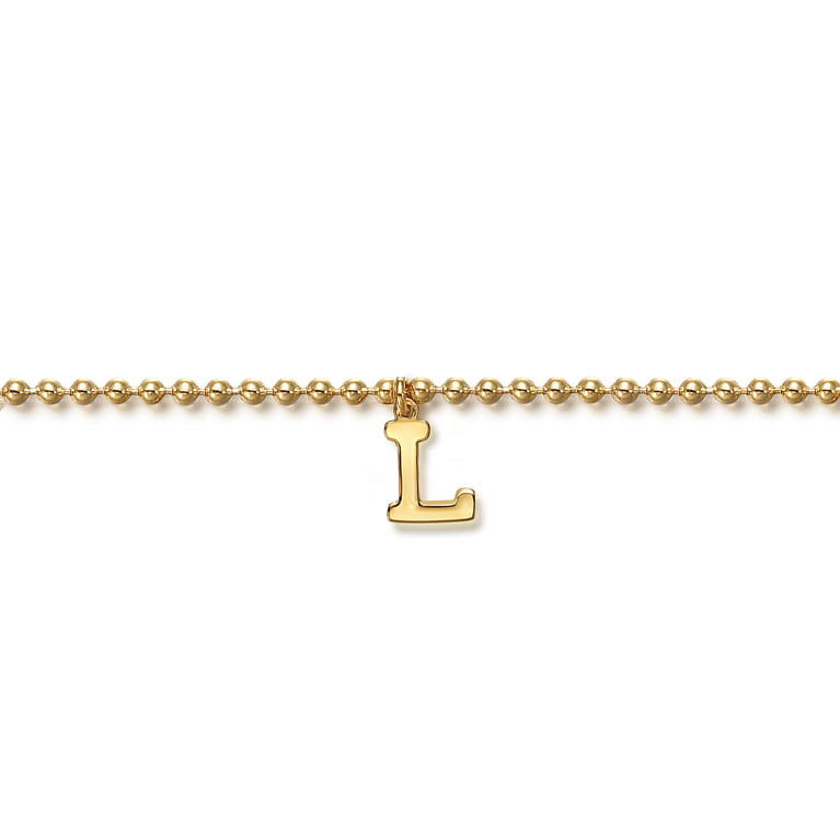 14K Yellow Gold Bujukan Initial L Bracelet - Shot 2