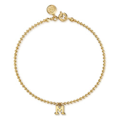 14K Yellow Gold Bujukan Initial M Bracelet