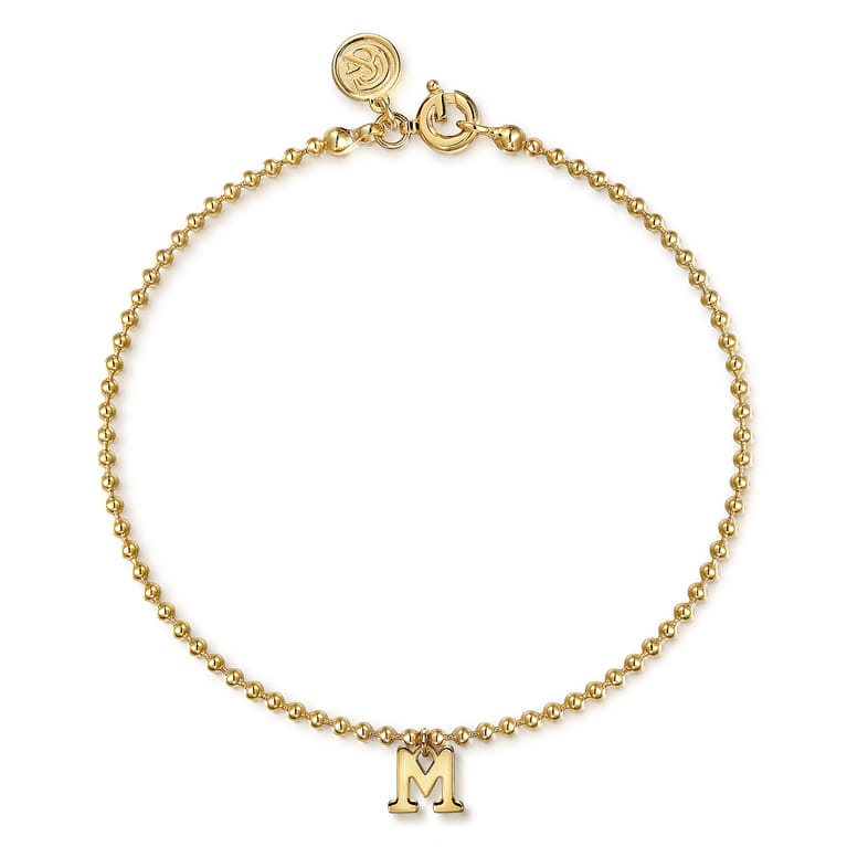 14K Yellow Gold Bujukan Initial M Bracelet - Shot 1