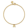14K Yellow Gold Bujukan Initial M Bracelet