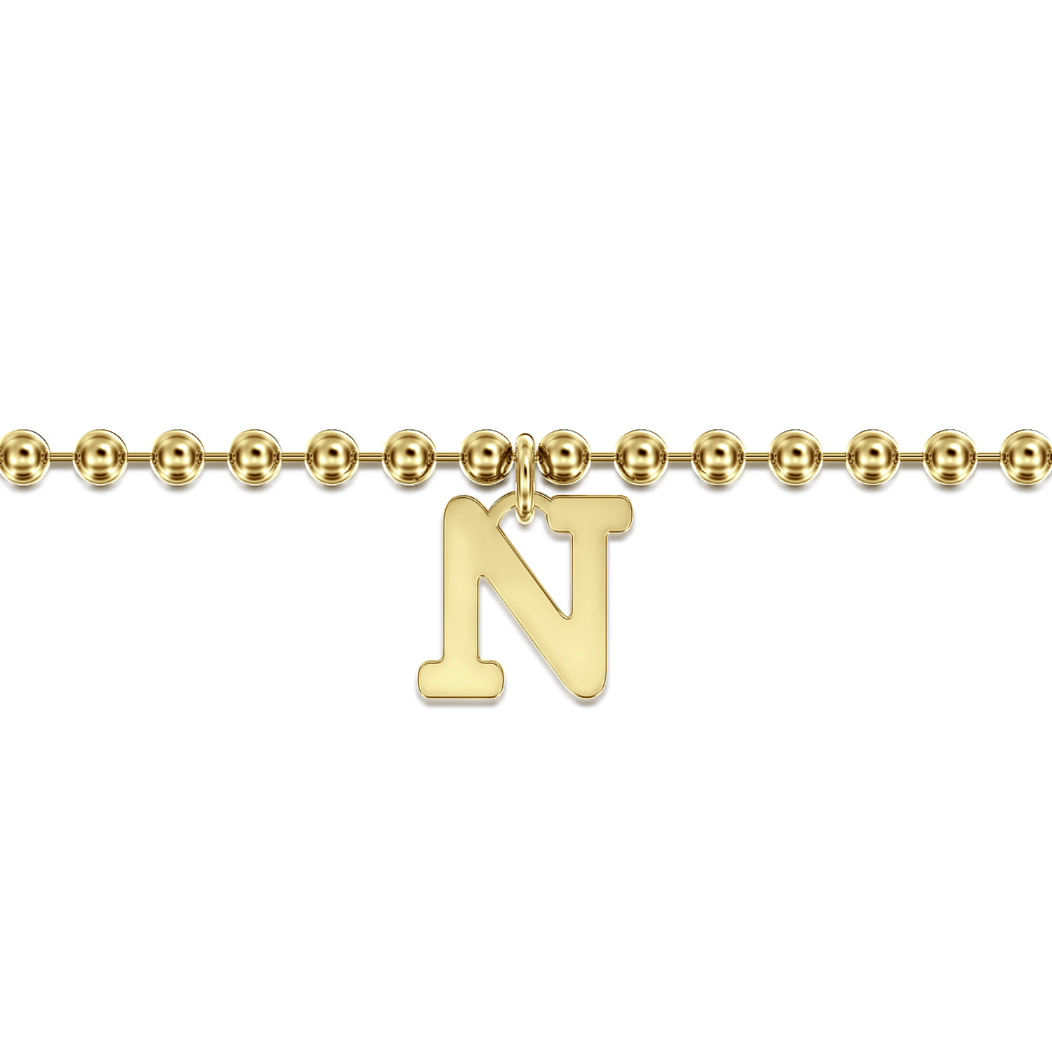 14K Yellow Gold Bujukan Initial N Bracelet - Shot 2