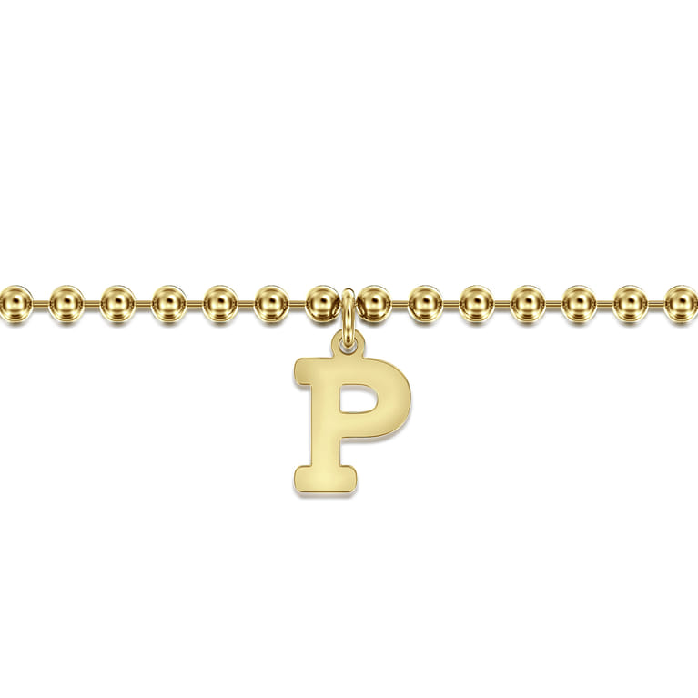 14K Yellow Gold Bujukan Initial P Bracelet - Shot 2