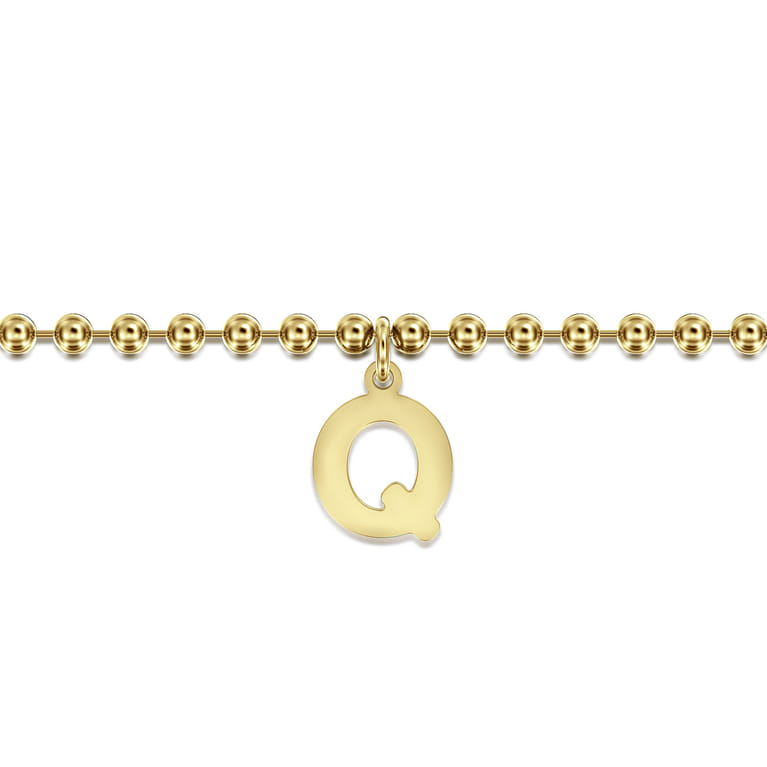 14K Yellow Gold Bujukan Initial Q Bracelet - Shot 2