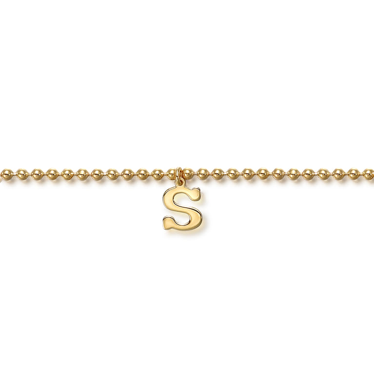 14K Yellow Gold Bujukan Initial S Bracelet - Shot 2