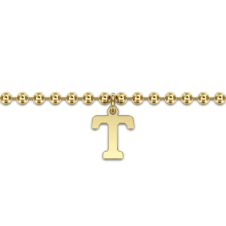 14K Yellow Gold Bujukan Initial T Bracelet - Shot 2