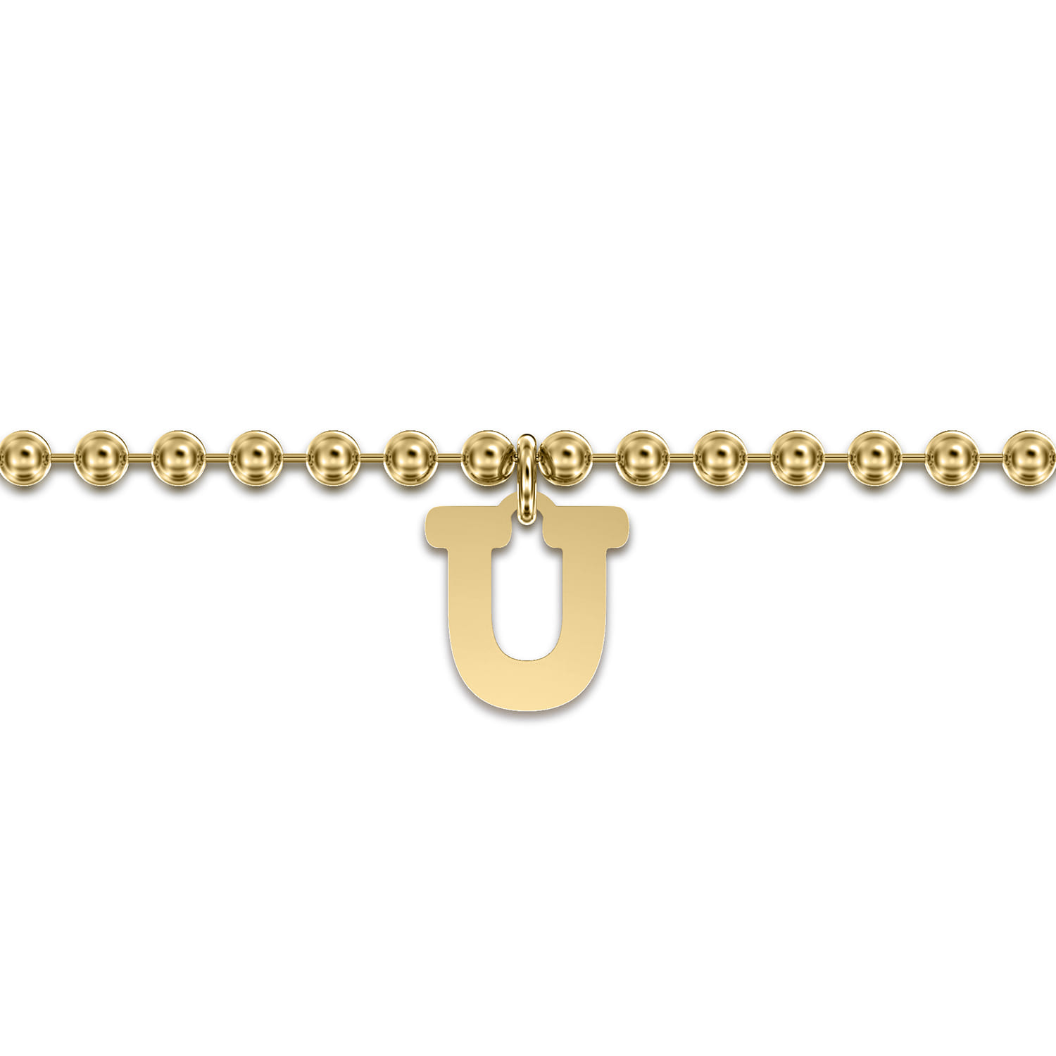 14K Yellow Gold Bujukan Initial U Bracelet - Shot 2