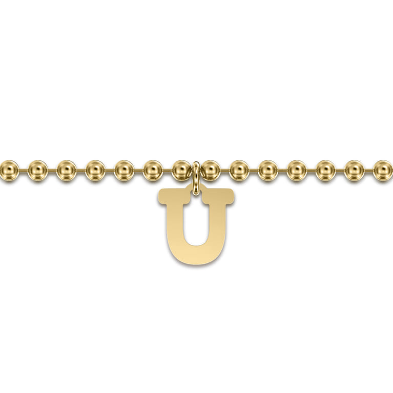 14K Yellow Gold Bujukan Initial U Bracelet - Shot 2