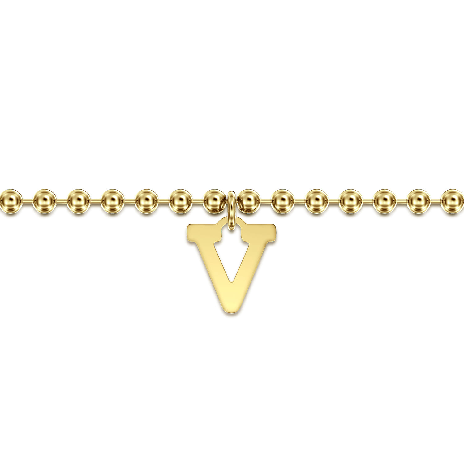 14K Yellow Gold Bujukan Initial V Bracelet - Shot 2