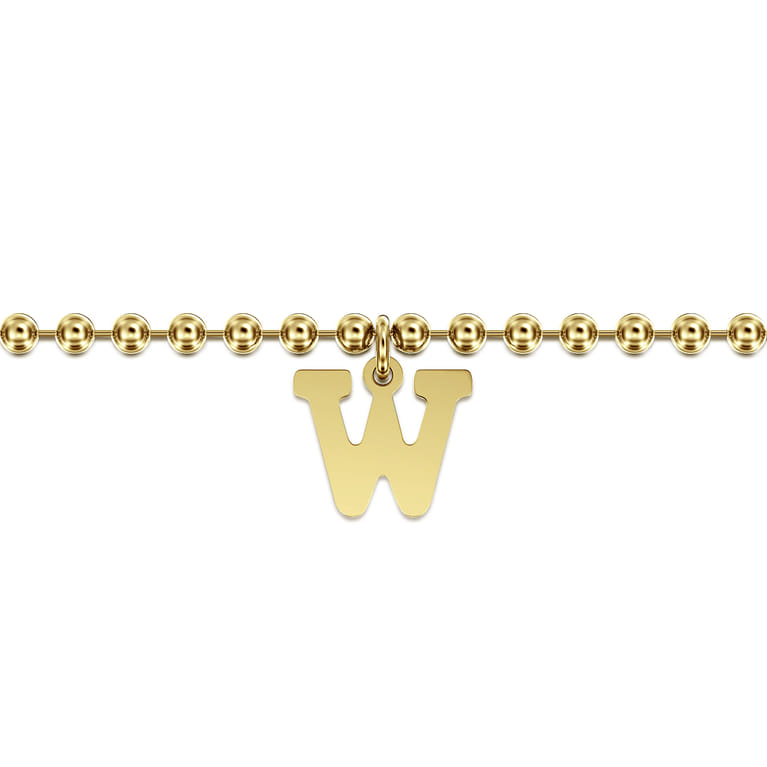 14K Yellow Gold Bujukan Initial W Bracelet - Shot 2