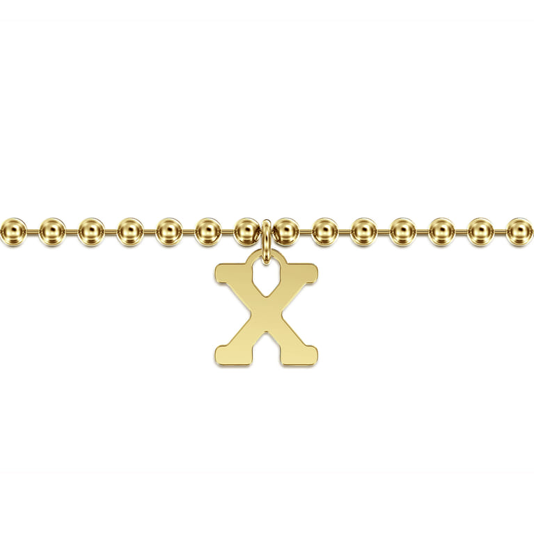 14K Yellow Gold Bujukan Initial X Bracelet - Shot 2