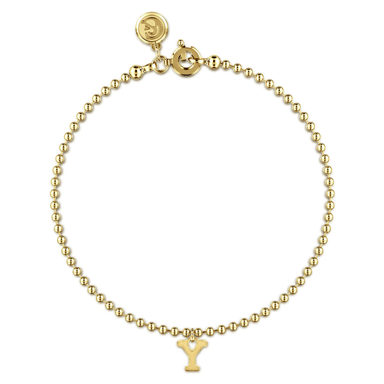 14K Yellow Gold Bujukan Initial Y Bracelet - Shot 1