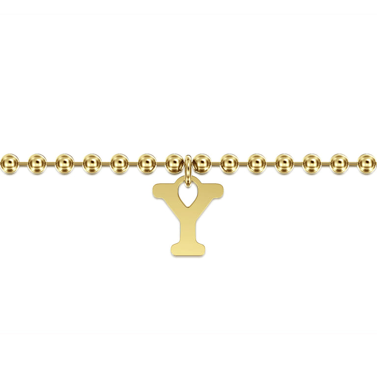 14K Yellow Gold Bujukan Initial Y Bracelet - Shot 2