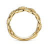 14K Yellow Gold Bujukan Intertwining Link Wide Band Ring