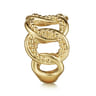 14K Yellow Gold Bujukan Intertwining Link Wide Band Ring