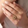 14K Yellow Gold Bujukan Intertwining Link Wide Band Ring