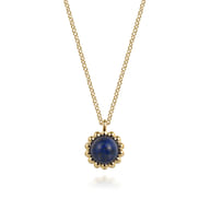 14K Yellow Gold Bujukan Lapis Pendant Necklace