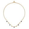 14K Yellow Gold Bujukan Lapis and White Sapphire Droplet Necklace