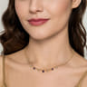 14K Yellow Gold Bujukan Lapis and White Sapphire Droplet Necklace