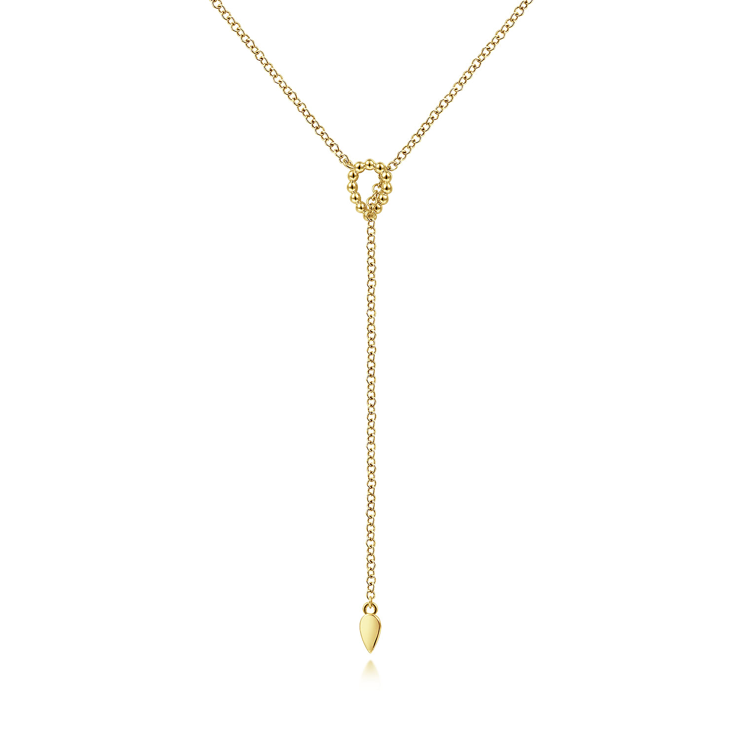 14K Yellow Gold Bujukan Lariat Necklace