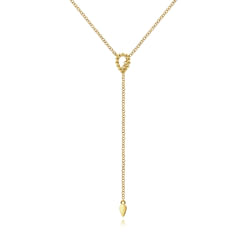 14K Yellow Gold Bujukan Lariat Necklace