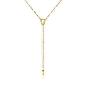 14K Yellow Gold Bujukan Lariat Necklace