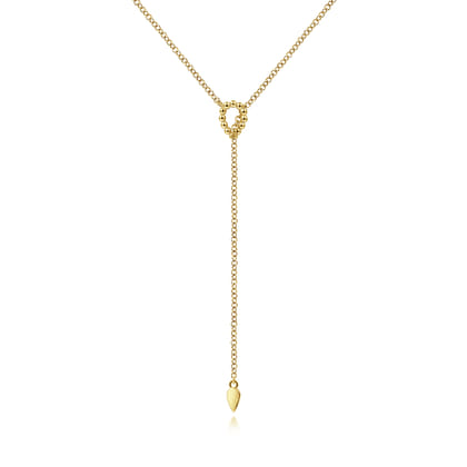 14K Yellow Gold Bujukan Lariat Necklace