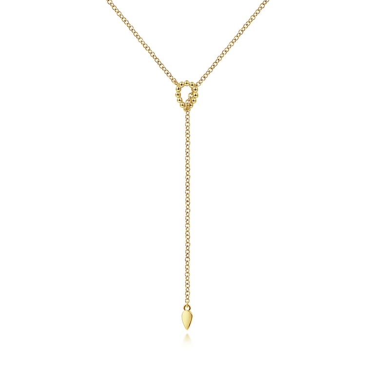 14K Yellow Gold Bujukan Lariat Necklace - Shot 1