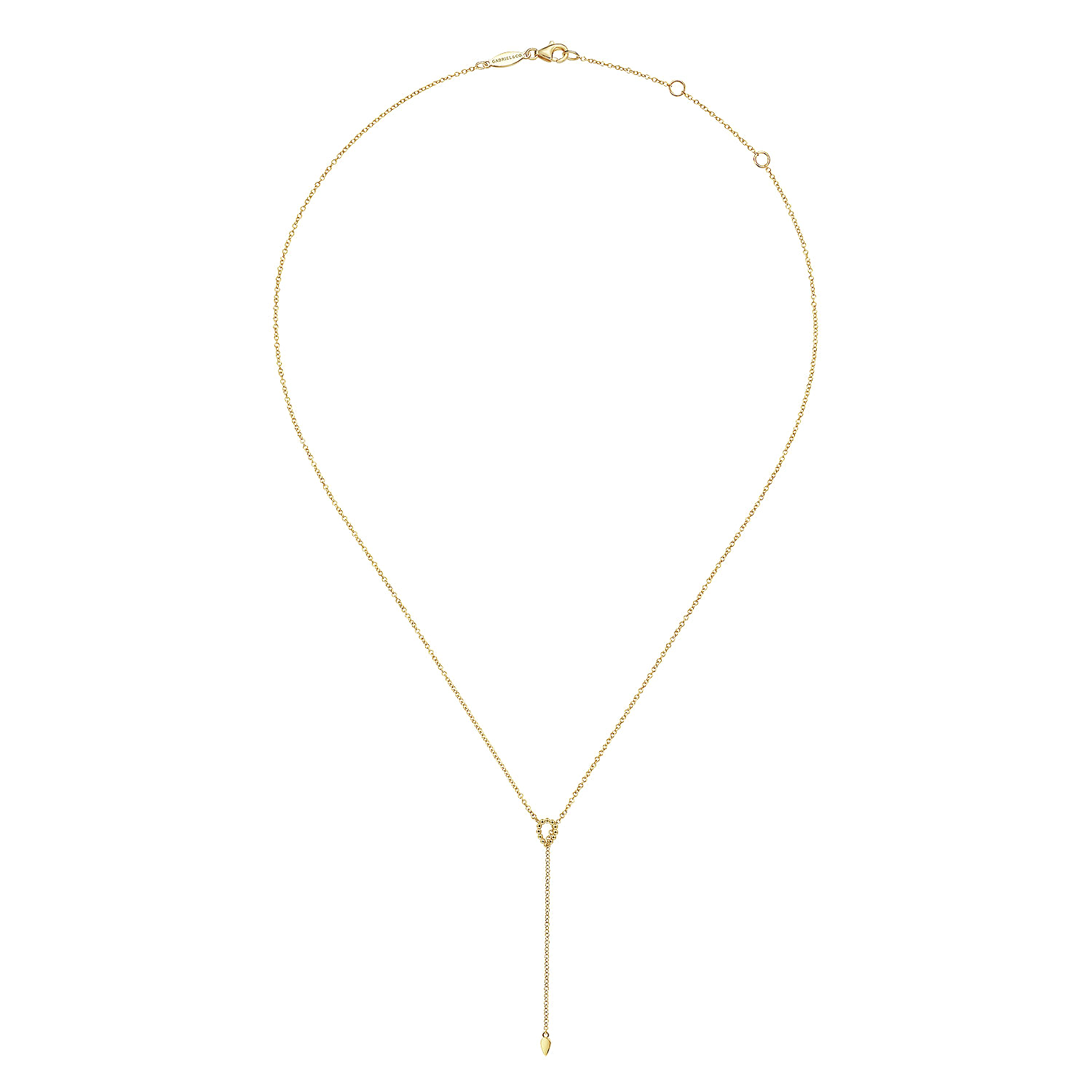 14K Yellow Gold Bujukan Lariat Necklace