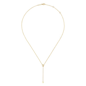 14K Yellow Gold Bujukan Lariat Necklace