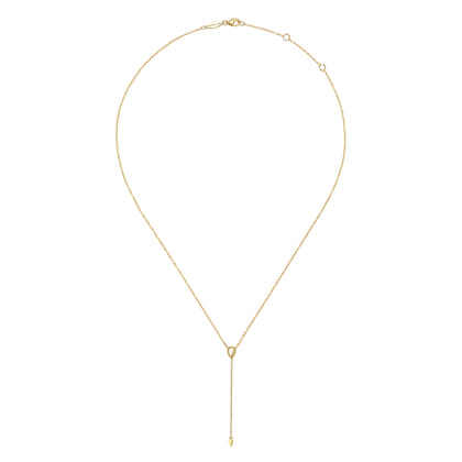 14K Yellow Gold Bujukan Lariat Necklace