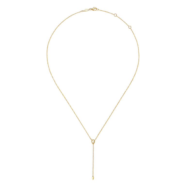 14K Yellow Gold Bujukan Lariat Necklace - Shot 2