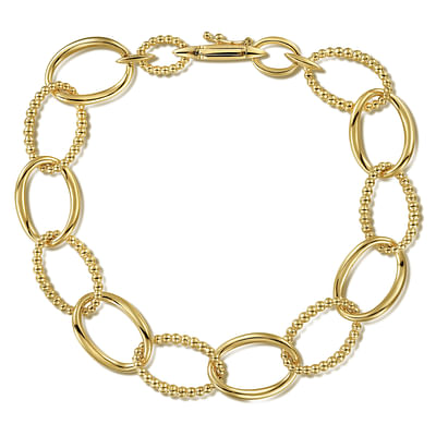 14K Yellow Gold Bujukan Link Chain Bracelet