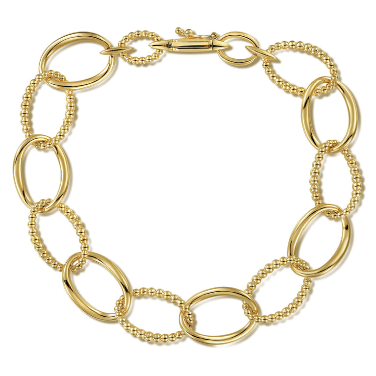 14K Yellow Gold Bujukan Link Chain Bracelet - Shot 1