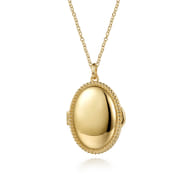 14K Yellow Gold Bujukan Locket Pendant Necklace