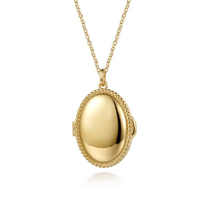14K Yellow Gold Bujukan Locket Pendant Necklace