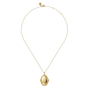 14K Yellow Gold Bujukan Locket Pendant Necklace