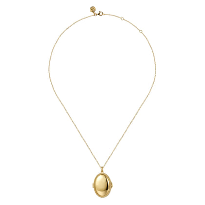 14K Yellow Gold Bujukan Locket Pendant Necklace