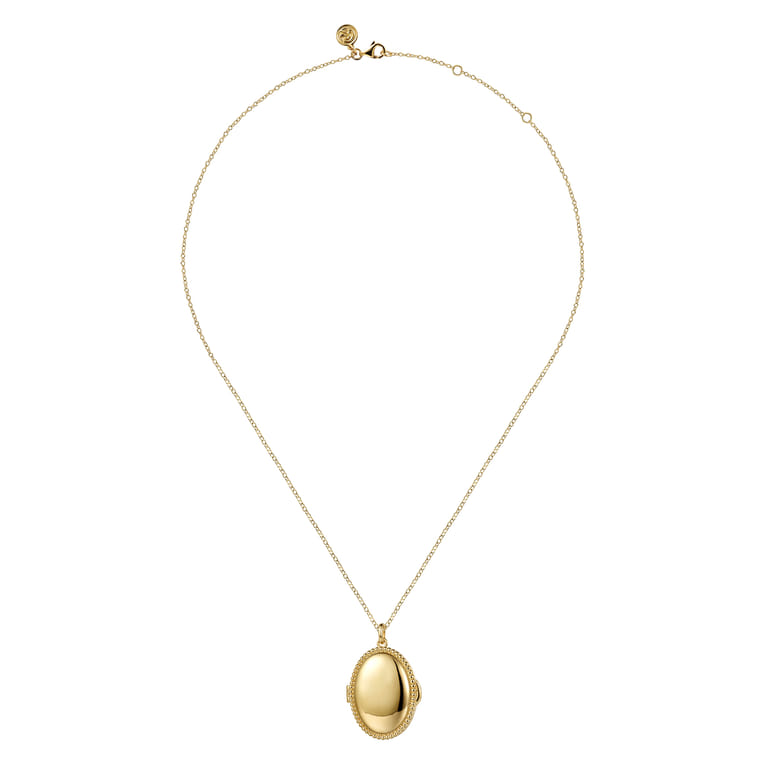 14K Yellow Gold Bujukan Locket Pendant Necklace - Shot 4
