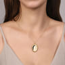 14K Yellow Gold Bujukan Locket Pendant Necklace