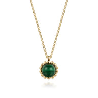 14K Yellow Gold Bujukan Malachite Pendant Necklace
