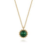 14K Yellow Gold Bujukan Malachite Pendant Necklace