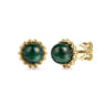 14K Yellow Gold Bujukan Malachite Stud Earrings