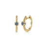 14K Yellow Gold Bujukan Manmade Alexandrite 15mm Huggie Earrings