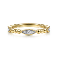 14K Yellow Gold Bujukan Marquise Pave Diamond Ring     Diamond Ring